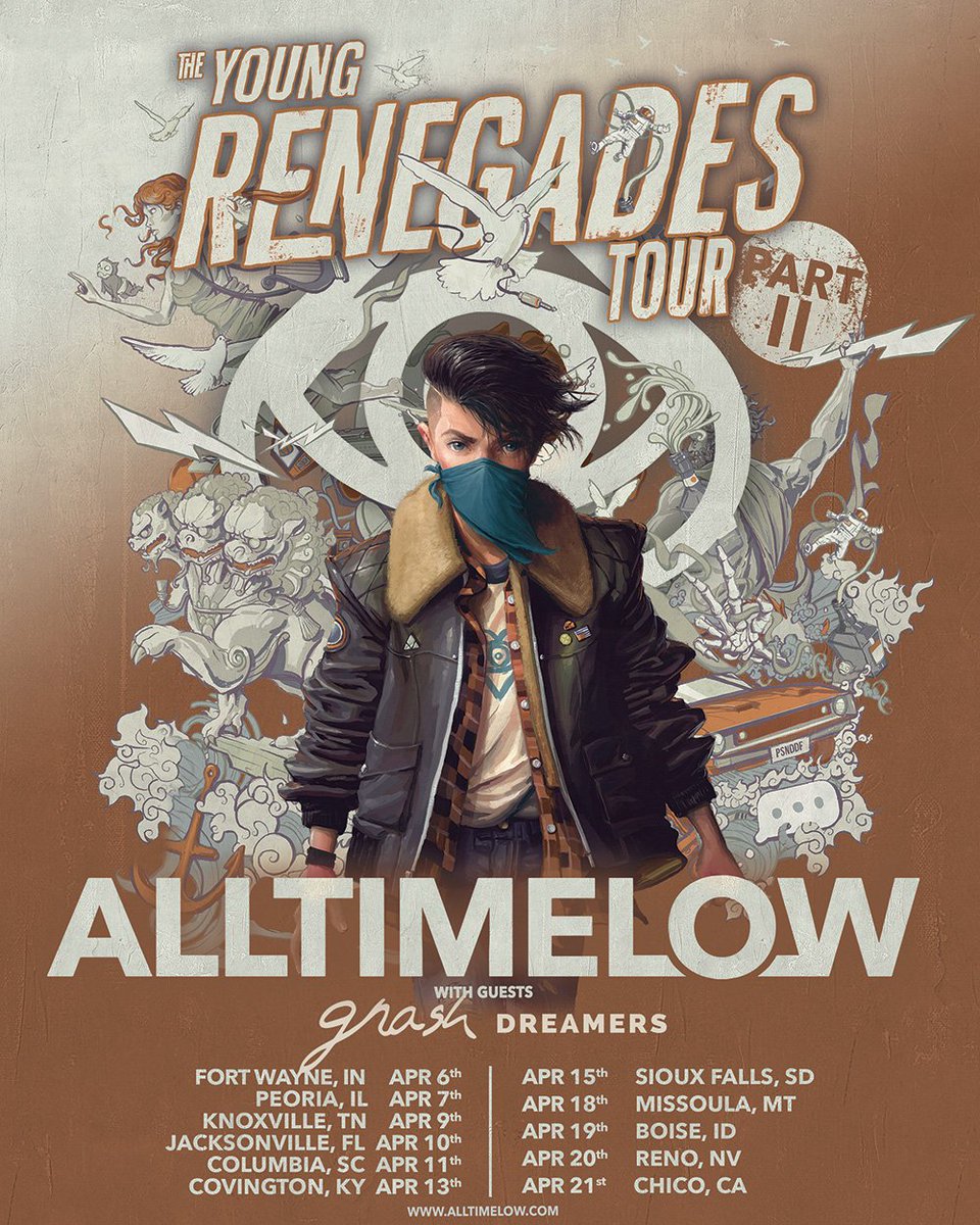 AllTimeLow's tweet photo. Excited to announce we'll be playing a handful of shows around the US in April! We're bringing along @gnash and @DREAMERSjoinus, and tickets go on sale this Friday! https://t.co/Y9Qqr4s1pH