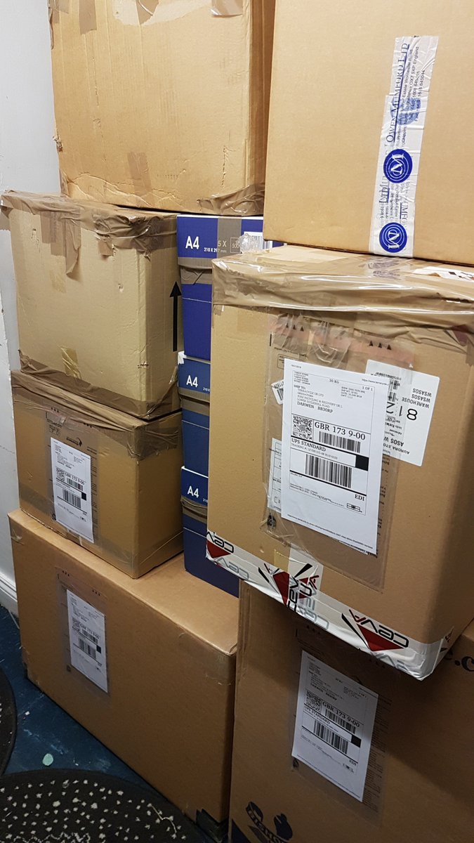 ** REMINDER **
From 23rd Jan, we are unable to accept any more Tassimo discs for recycling due to changes imposed by @TerraCycleUK. In the meantime, these 10 boxes - plus 2 you can't see - will be heading off for recycling tomorrow before the programme closes! Please RT :-)