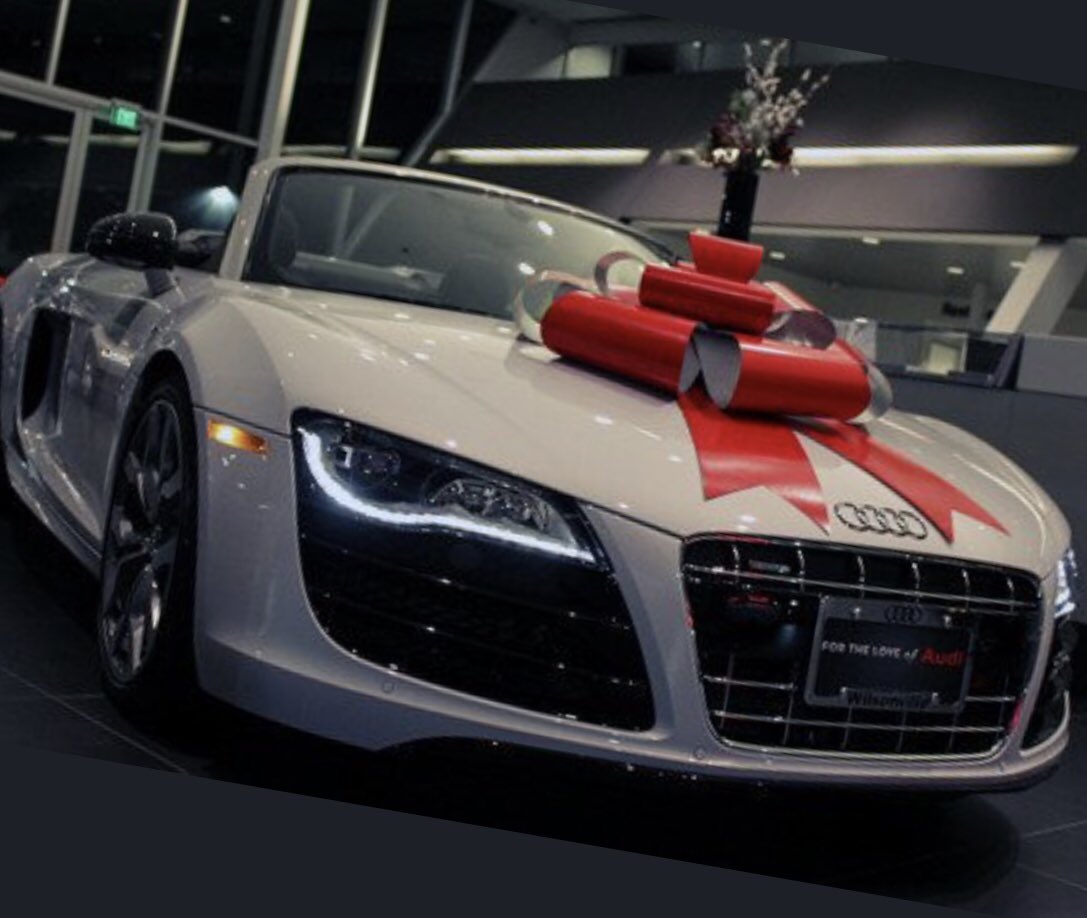 Of we een strik om ‘het wens-cadeau’ wilden? Natuurlijk! Nice <a href="/Audi/">Audi USA</a> 👍🏼😃🎁✨