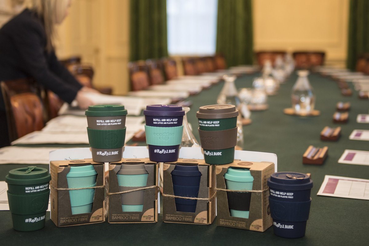 UK Prime Minister (@10downingstreet) on Twitter photo It was very kind of <a href="/BudeCleanerSeas/">Bude Cleaner Seas</a> to send us their sustainable, reusable cups. Each year over 100 billion single-use cups are thrown into landfill. The PM has made it a government priority to do all we can to stop this. What will you do to cut down avoidable plastic waste? It was very kind of <a href="/BudeCleanerSeas/">Bude Cleaner Seas</a> to send us their sustainable, reusable cups. Each year over 100 billion single-use cups are thrown into landfill. The PM has made it a government priority to do all we can to stop this. What will you do to cut down avoidable plastic waste?