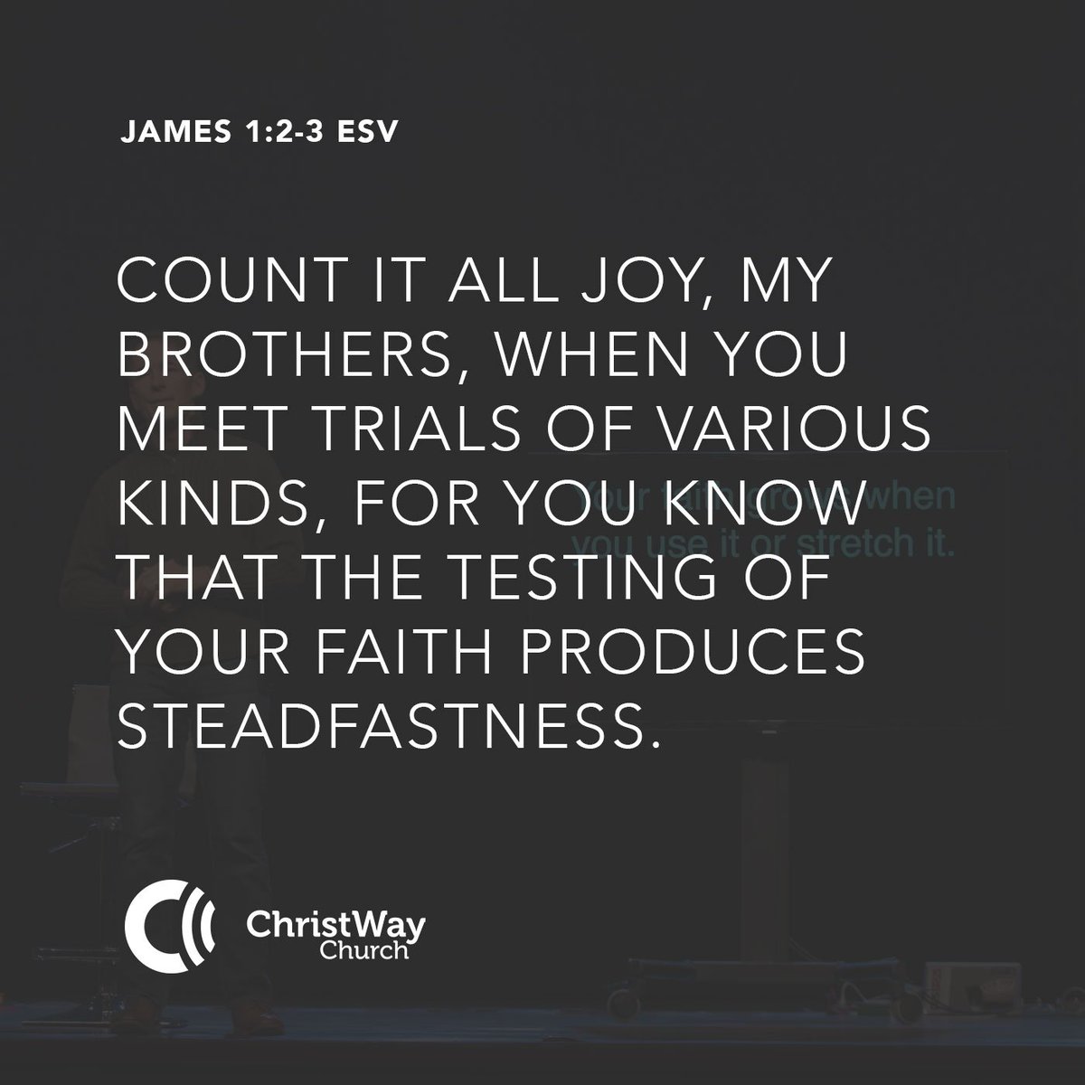 How should we face trials? With Joy.  Why? Because God is with us and is growing us. #messageHighlight