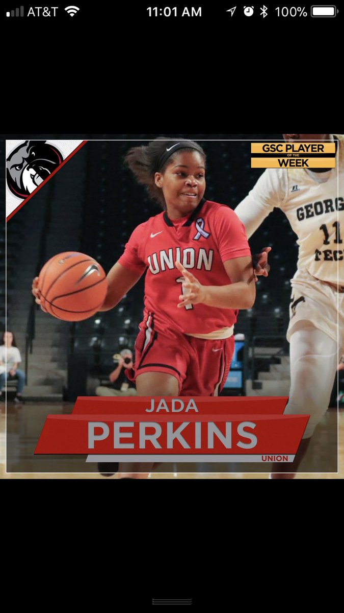 UUAthleticsWB's tweet photo. Congrats to our very own Jada Perkins earning her 1st GSC player of the week! #WeareUU https://t.co/KrT8waZ5fO