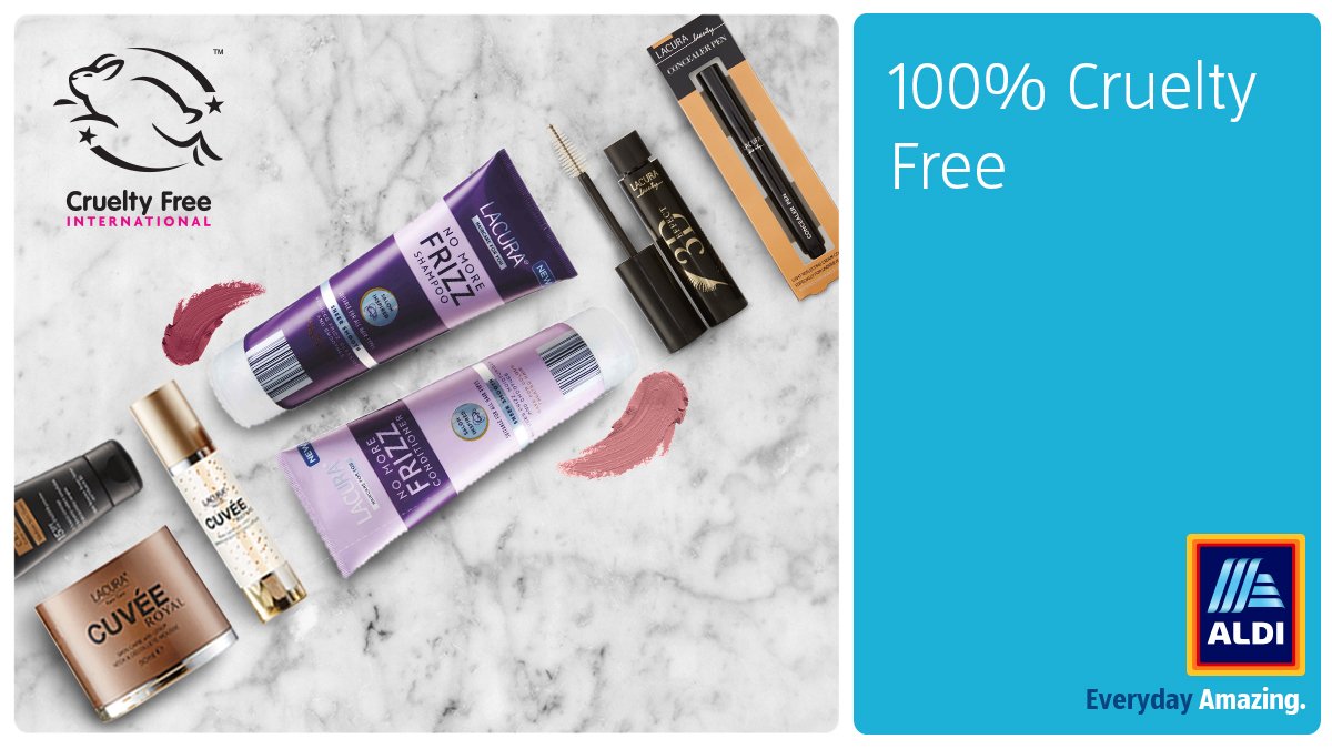 Aldi Stores UK (@aldiuk) on Twitter photo All our household and beauty products have been given the 'Leaping Bunny' by <a href="/CrueltyFreeIntl/">Cruelty Free International</a> meaning that they are officially cruelty free! RT and tell us your favourite Lacura product for the chance to win a hamper of this range. bit.ly/2exhe5n All our household and beauty products have been given the 'Leaping Bunny' by <a href="/CrueltyFreeIntl/">Cruelty Free International</a> meaning that they are officially cruelty free! RT and tell us your favourite Lacura product for the chance to win a hamper of this range. bit.ly/2exhe5n