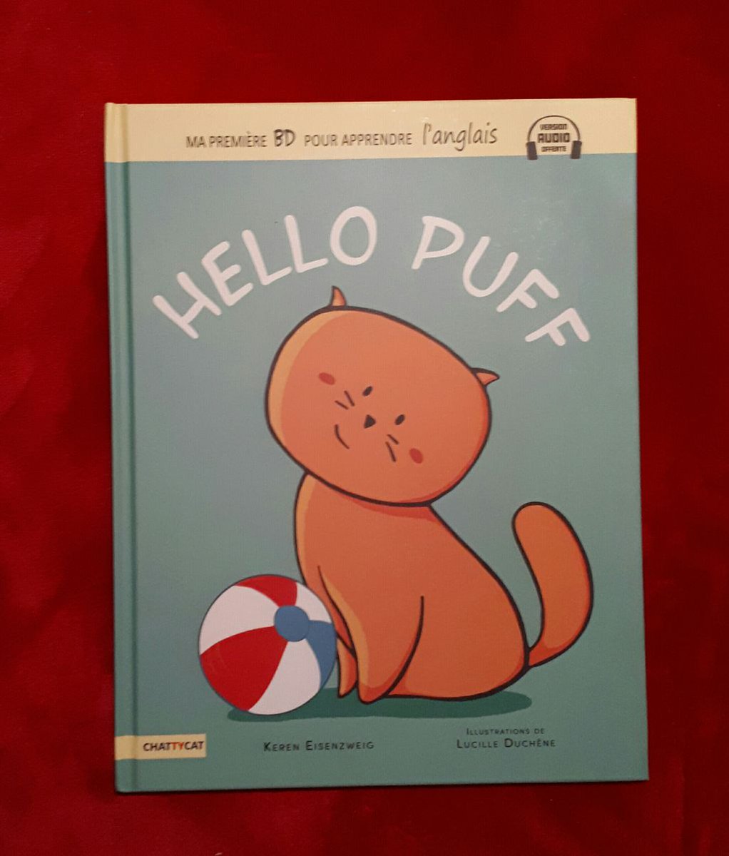 Chattycatbooks's tweet photo. Elle est arrivée... et qu'elle est belle ! 😻 Notre nouvelle #BD #HelloPuff pour  initier les tout-petits à l'anglais, lue et approuvée par la vraie Puff ! Disponible en librairie le 23 janvier !! #anglais #Chattykitty https://t.co/jExL8QTZWL