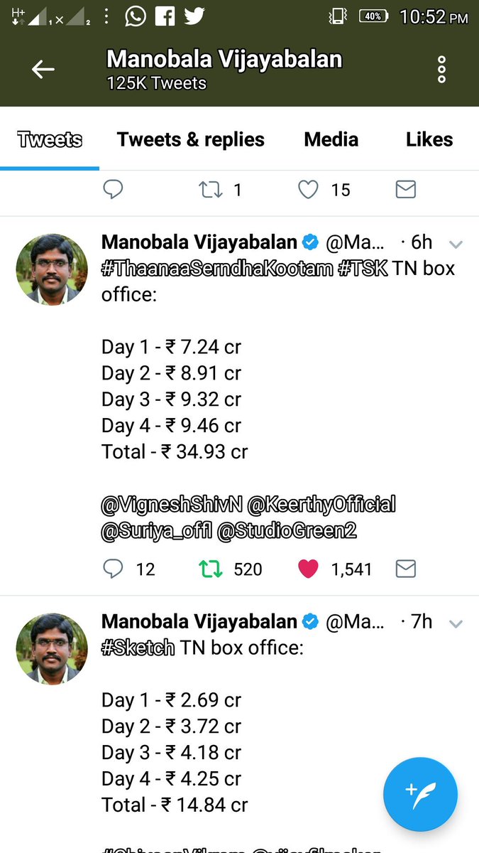 Kaushik Lm On Twitter First 4 Days Tn Gross Of Tsk