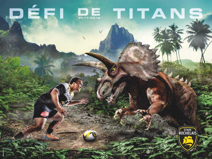 PlanPubRegulier's tweet photo. Le DÉFI DE TITANS du @staderochelais pour la saison 2017-2018. 🏉
Agence : @SymapsA #Rugby #Top14 https://t.co/OraUlGxMrf