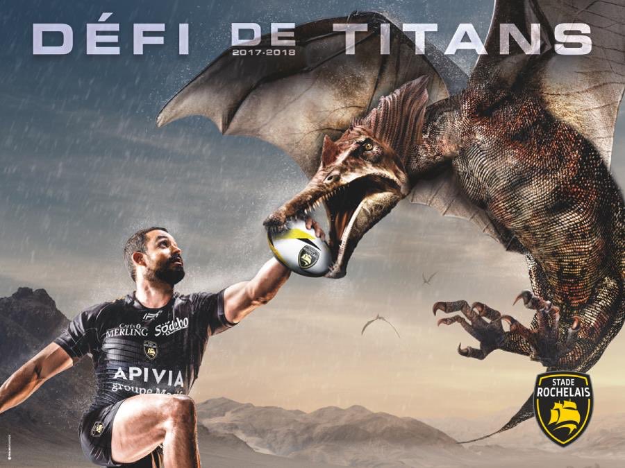 PlanPubRegulier's tweet photo. Le DÉFI DE TITANS du @staderochelais pour la saison 2017-2018. 🏉
Agence : @SymapsA #Rugby #Top14 https://t.co/OraUlGxMrf