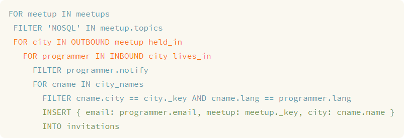 Build elastic data platforms and use the data model that fits best to your problem domain. All with one database core &amp; a query language that feels like coding.  

Graphs. Join. Geo. Text. All combinable in a single query.

Find ArangoDB on Github: j.mp/2DFojg7