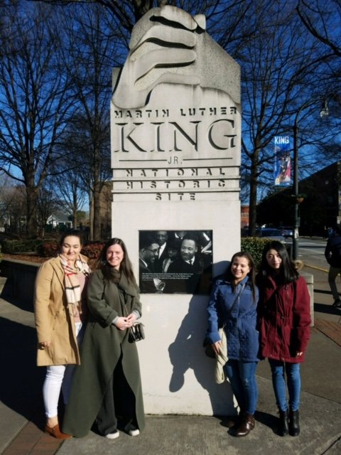 euraupair's tweet photo. Au pairs Nicola (#SouthAfrica), Barbara (#France), Ale (#Colombia) and Grace (#China) celebrating Martin Luther King Day in #Atlanta , #Georgia.

#MLK #MartinLutherKing #EurAupair #IHaveADream #MLKDay #savej1 #culturalexchange https://t.co/Sz6qXn9Jbl