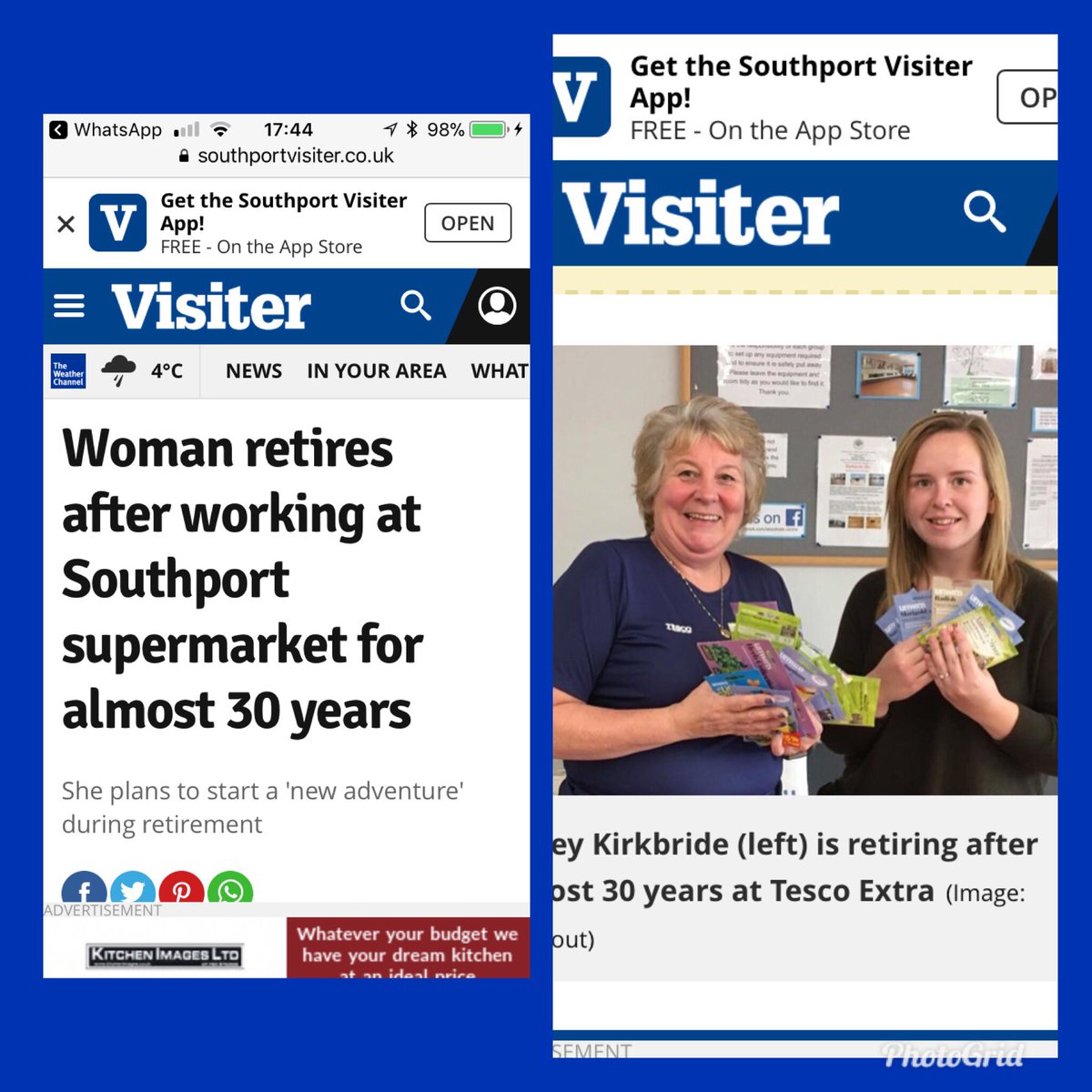 SouthportExtra's tweet photo. Lesley, makes the papers for a final time as our community Champion!! @TescoSouthport @LeesonJoe @MashedAshton @JamesG39 @carolke36082879 @wardy247 https://t.co/xidzGNk3qa