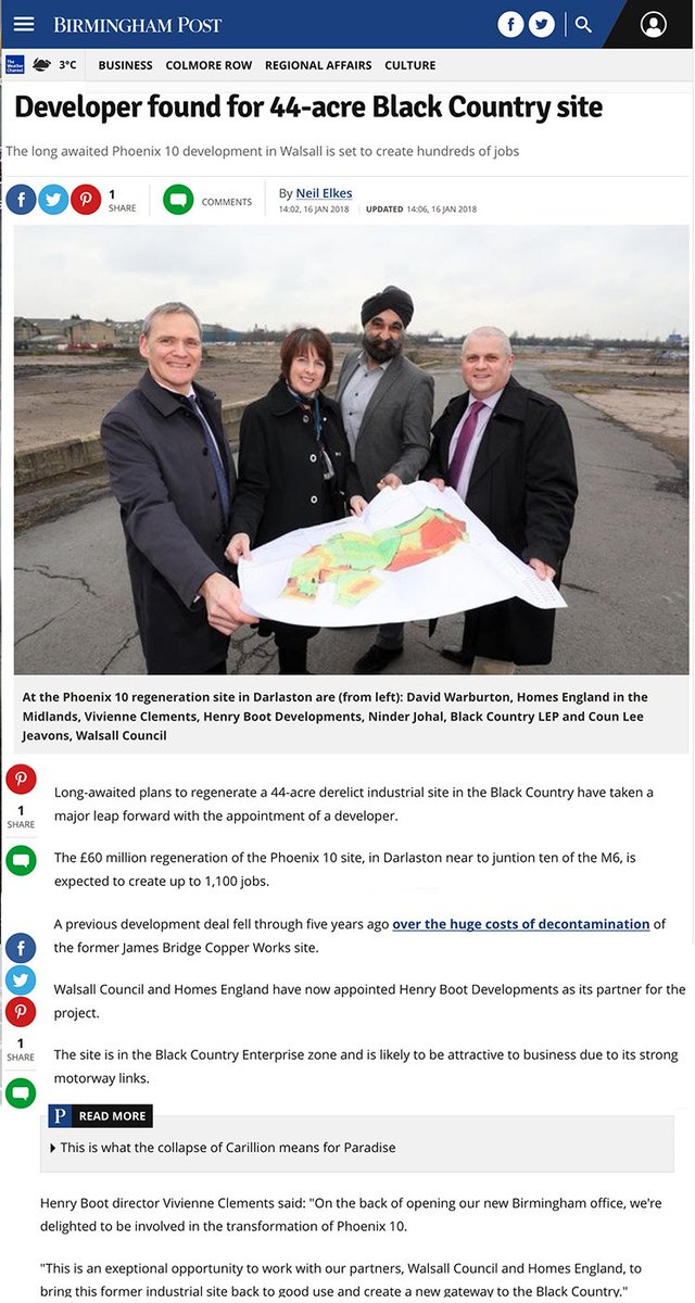 Shine_Pix's tweet photo. Great end to the day with @Shine_Pix coverage in the @birminghampost for brand new clients @GoughBW for the #regeneration of @WalsallCouncil #Phoenix 10 site by @HenryBootDev @blackcountrylep @invest_bc https://t.co/ztveuegdCD #walsall #b2b #pr #walsallworking https://t.co/aIDlk7GNE3