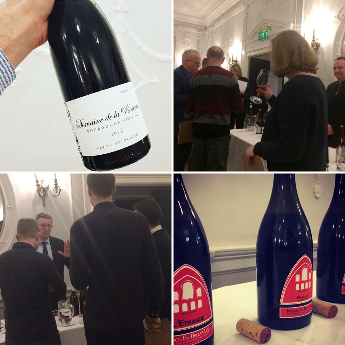 Some of the highlights from our 2016 Burgundy En Primeur Tasting yesterday... from top left clockwise #domainedelaroseraie ; Henri Audiffred of #domaineaudiffred ; #maisonenbelleslies &amp; Vincent Perrin of #domaineperrin 👌👌👌👌🔝#BourgogneWeek #BourgogneQuinzaine
