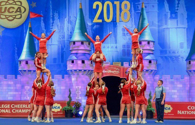 HSEcheer's tweet photo. Congratulations @IUcheerleading  on a great weekend at College Nationals and to our own @HSEcheer alumni Haleigh DeVoe and Sydni Freeman! #RoyalPride https://t.co/DBt0JLYjVO