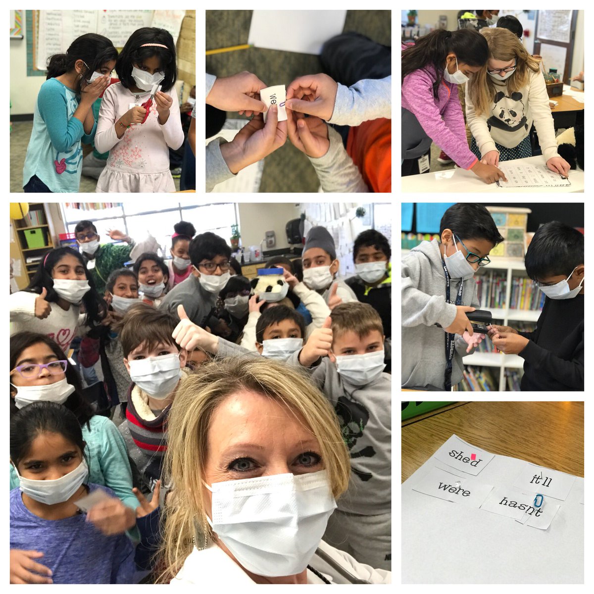 christiefine's tweet photo. My amazing 4th graders performing surgery on words to form contractions...unfortunately those cuts leave a nasty scar called the apostrophe. #setthestagetoengage #FISDFocus #NorrisKnights #afinestart https://t.co/sZ4OKq8Rlg
