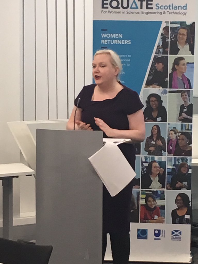 EquateScotland's tweet photo. Now hearing from Marie from @OUScotland who we are delighted to have a partnership with. Over 40% of stem learners at the OU are women: https://t.co/Ev5Vqkpl6m