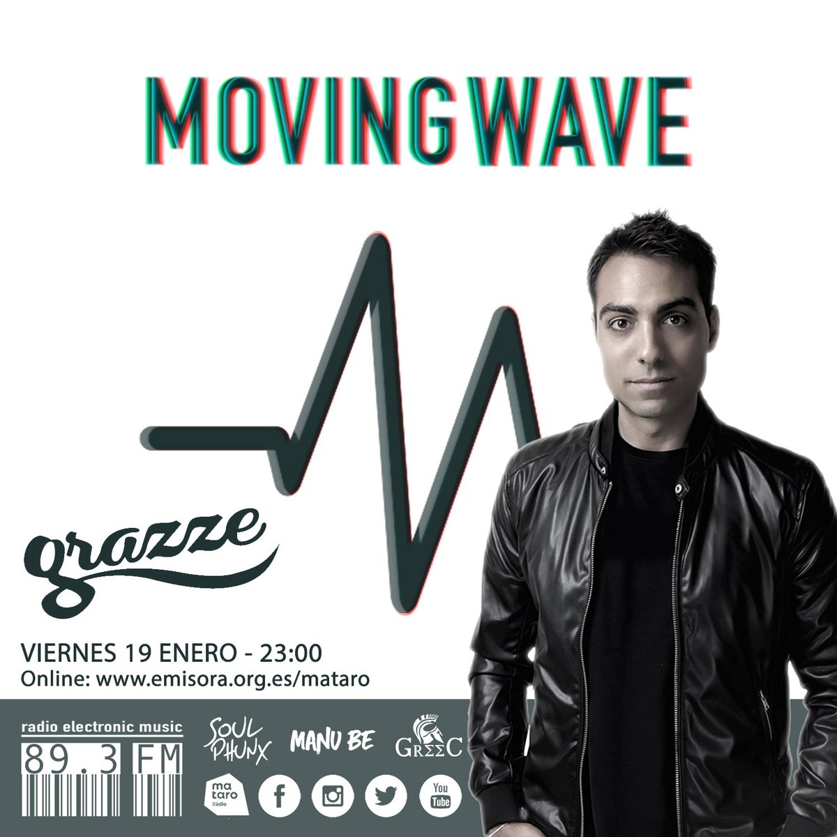 movingwavebcn's tweet photo. Este viernes #MovingWave ➡️ Grazze!
Escucha la entrevista + set a partir de las 23:00 en:
Mataro Radio 89.3 FM // Online: https://t.co/WOFOvuZyKS
#radioshow #mataroradio #bcn #deejay #artist #djset #dj #producer #deephouse #housemusic #techhouse #tech #technomusic #grazze https://t.co/jLeWg5Fmhf