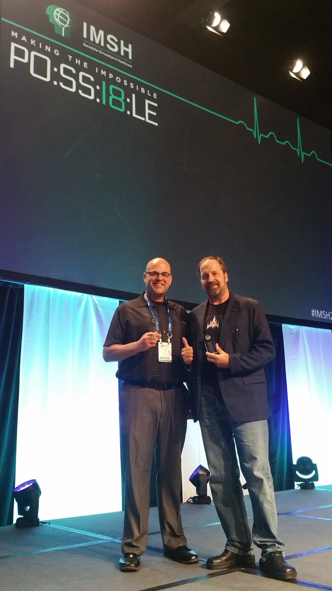 ARCHVirtual's tweet image. Dr. Eric B. Bauman and I just won Best in Show for VR Healthcare Simulation in the Serious Games and Virtual Environments Arcade and Showcase at the Society for Simulation in Healthcare given at International Meeting for Simulation in Healthcare!  #imsh2018 @ssihorg @Bauman1967