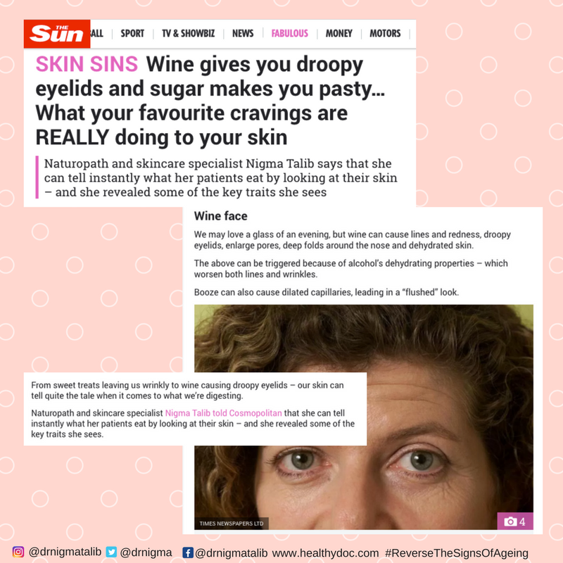 drnigma's tweet photo. Do you suffer from sugar face, wine face and dairy face? My interview with @TheSun explains more! #TheHealthyDoc #DrNigma #ReverseTheSignsOfAgeing #YoungerSkinStartsInTheGut https://t.co/EDP3NPIOj1