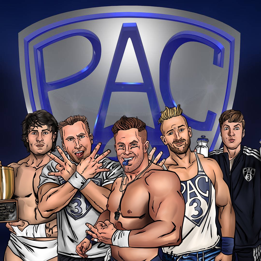 GWFPromoter's tweet photo. Celebrate the legacy of @CWFHollywood’s PAC 3 by downloading this FREE game cards of @CoachFlexo @Yes_that_dan @Dylan_Bostic @TheDickyMayer and @waterclarence that are compatible with the @FilsingerGames game system. https://t.co/wBsRALKpZZ Art by @SirBrak https://t.co/ViV8kq6VLM