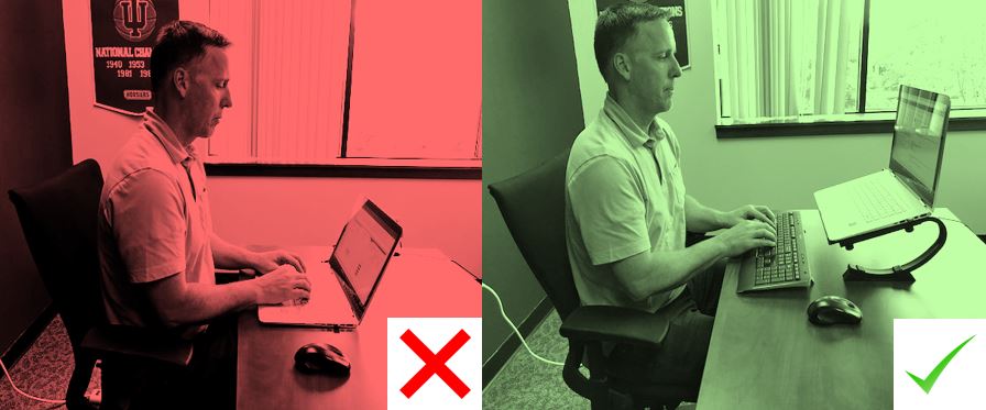 InSite_Health's tweet photo. Poor posture while using a laptop on the left.
Good posture while using a laptop on the right.
Can anyone tell us why one is better than the other?
#insitehealth #prosystem #ergonomics #osha #industrialsportsmedicine #utilities #manufacturing #distribution https://t.co/3OD3yft1Ha