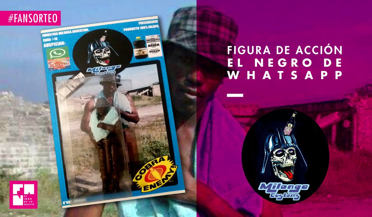 #FANsorteo
¡Sorteamos una figura de acción de "El negro de Whatsapp"! Gentileza de los Milonga Customs.
¡RT y ganá!

Sale el domingo de 18 a 21 horas por radioledonline.com