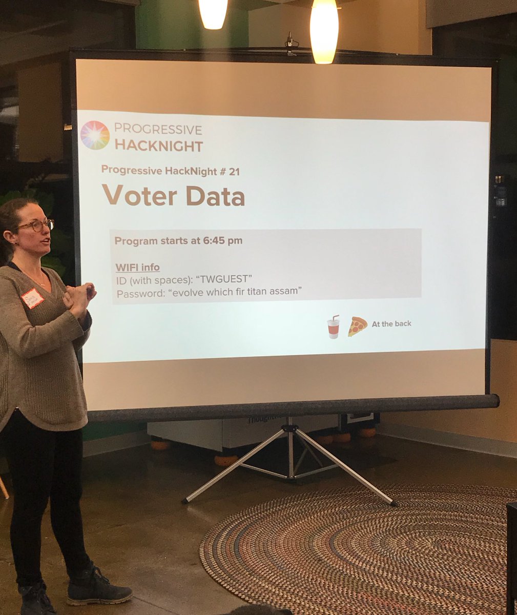 pdi_national's tweet photo. We’re hanging out at @proghacknight tonight, talking about voter data with some awesome people. https://t.co/WP7arS5PZR