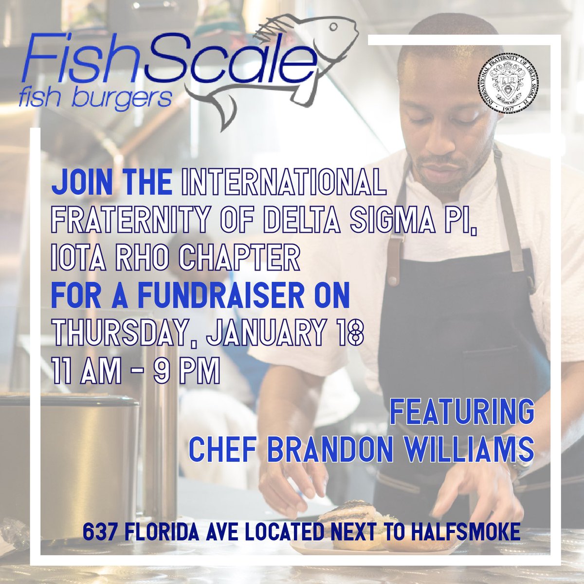 dspiotarho's tweet photo. Get hooked and help keep business in the black this Thursday January 18th. Join DSP at Fishscale for a sustainable, wild caught fish burger! Enjoy a five star meal and present this flyer at the register to donate 15% of the proceeds. #SupportBlackBusinesses https://t.co/Qdsp7JdUPY