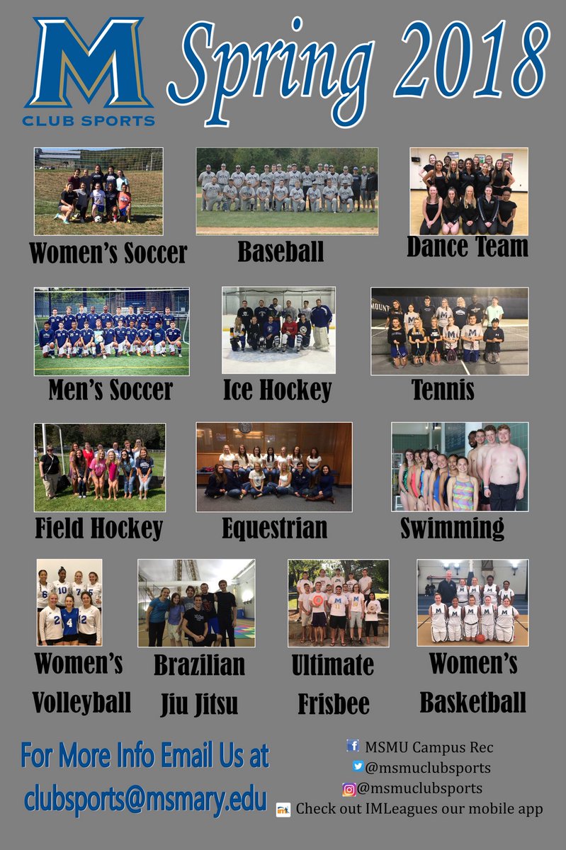 MSMUClubSports's tweet photo. Welcome Back Everyone!!! It is 2018, and now is the time to sign up for club sports if you’re interested. New year, new you!! https://t.co/sRiOCkuKmz