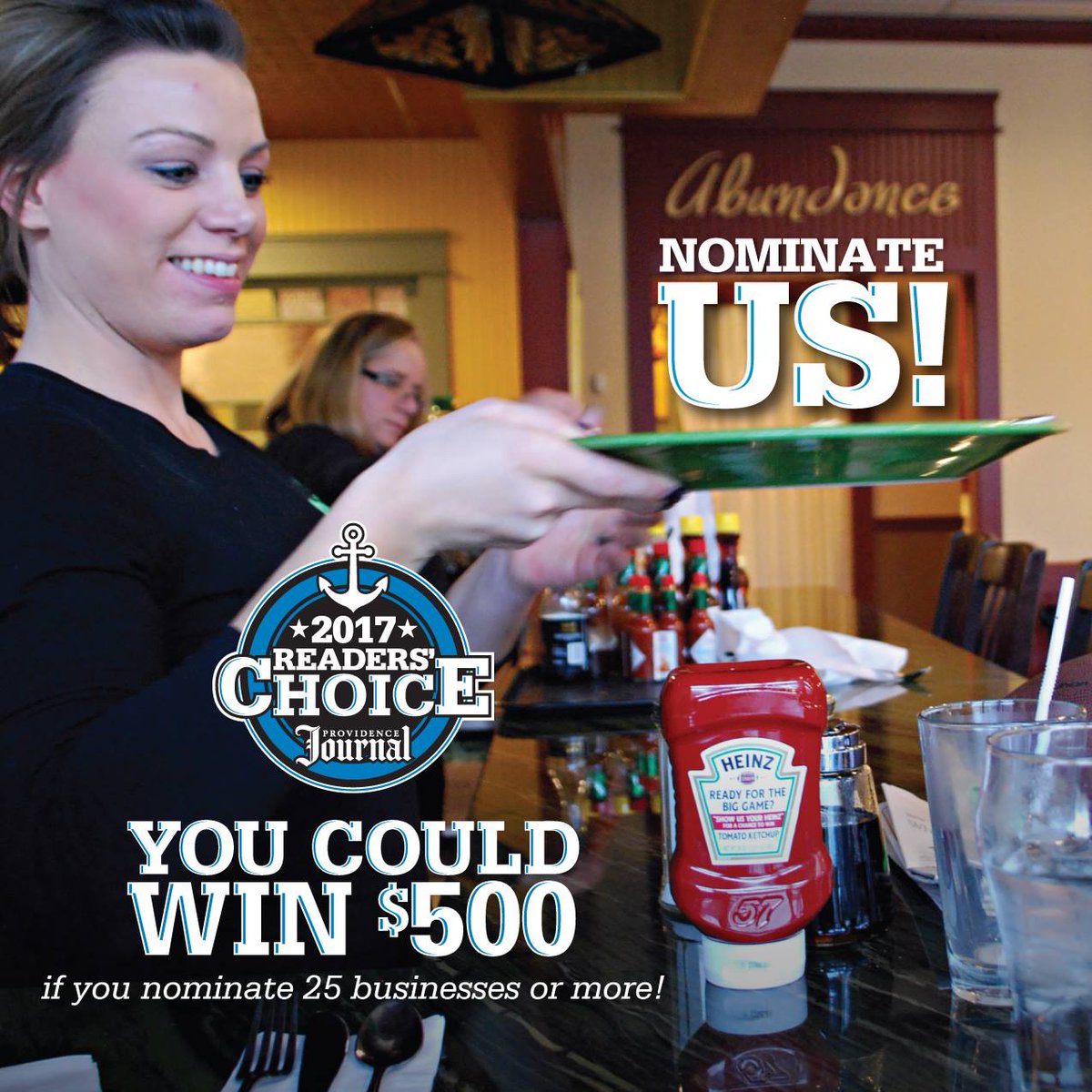 You have until January 28th to nominate T’s your favorite Family Restaurant or favorite place for Breakfast and Brunch in the 2018 Providence Journal Readers' Choice Award! Please go vote: promotions.providencejournal.com/2018-Providenc…