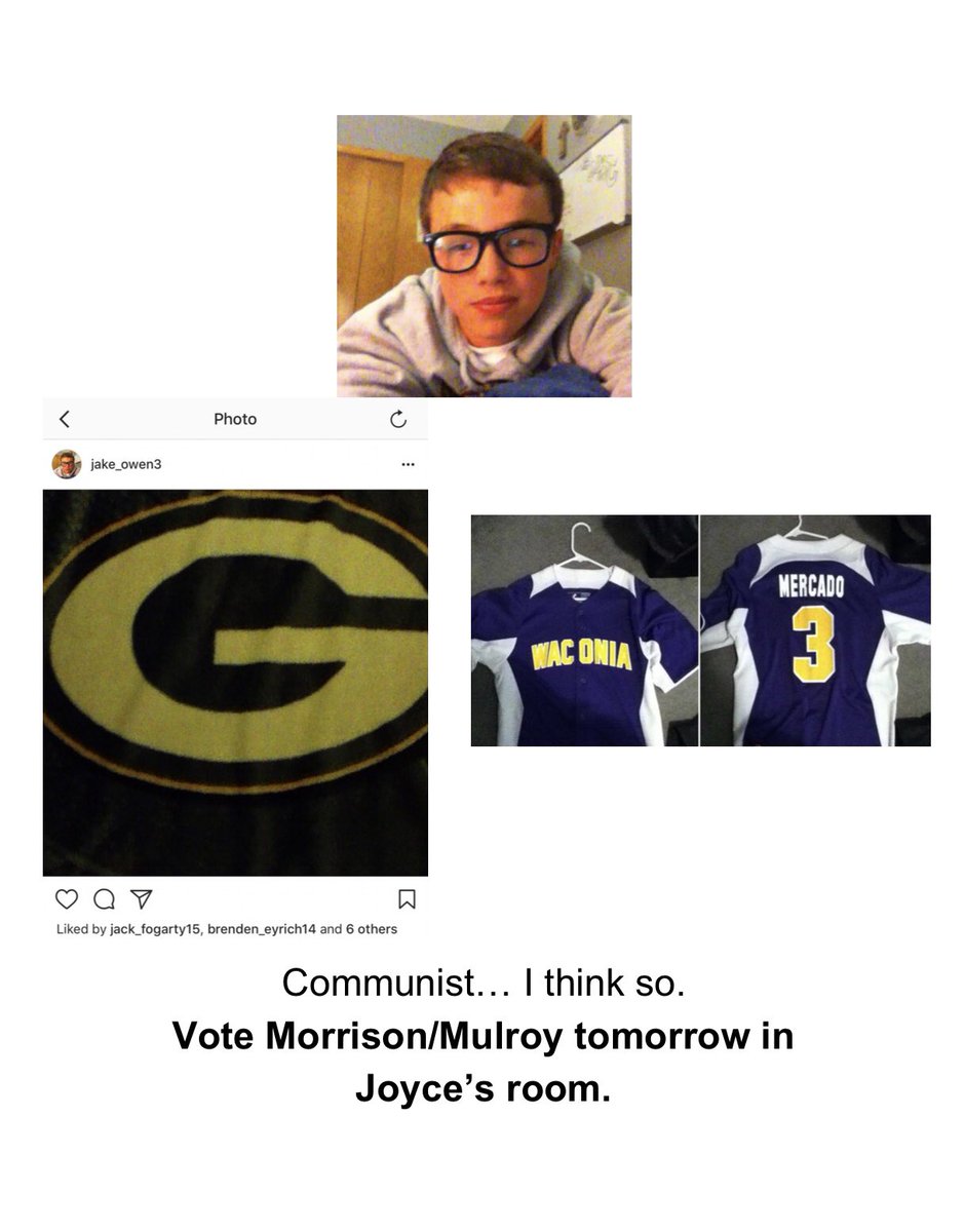 AryannaMulroy's tweet photo. Vote Nick Morrison for president tomorrow! #thenastyway https://t.co/3JhsOts05Y