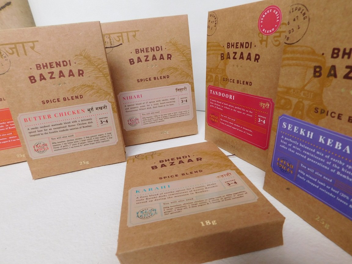 Bhendi_Bazaar's tweet photo. We're almost there! Here's a little peek at our #SpiceBlend #packaging that's just about ready to be shipped to us.. designed by the fantastic team @tonikstudio https://t.co/6TdEdp5Jzu
