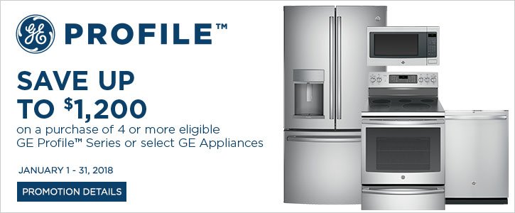 universityelect's tweet photo. Save Up To $1200 on select GE Appliances. Offer valid 1/1/18-1/31/18. See store for details. https://t.co/cHE2c5WuvX