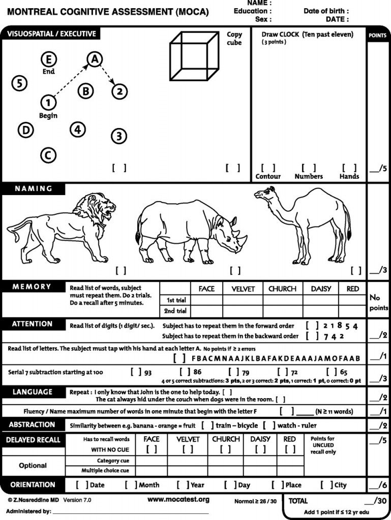 If you want to do the same cognitive assessment that Trump took with Dr. Ronny Jackson, here it is.

This is The Montreal Cognitive Assessment (MoCA).
