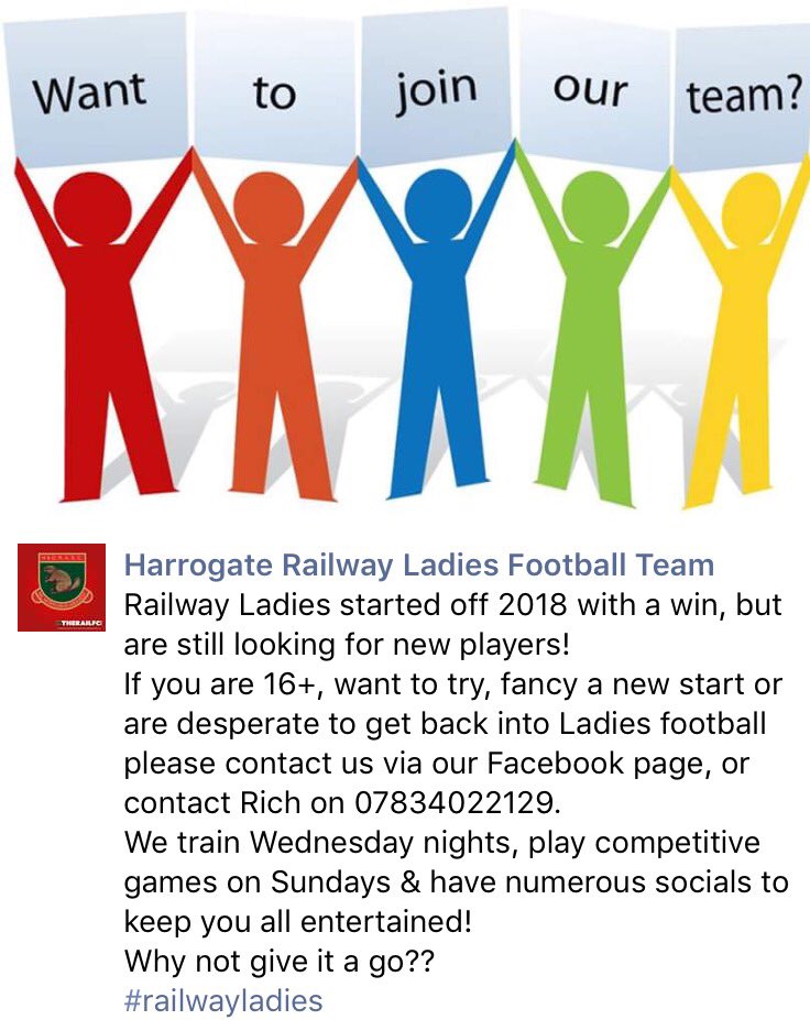 Looking to play football, come join us! #womensfootball #harrogate #railway