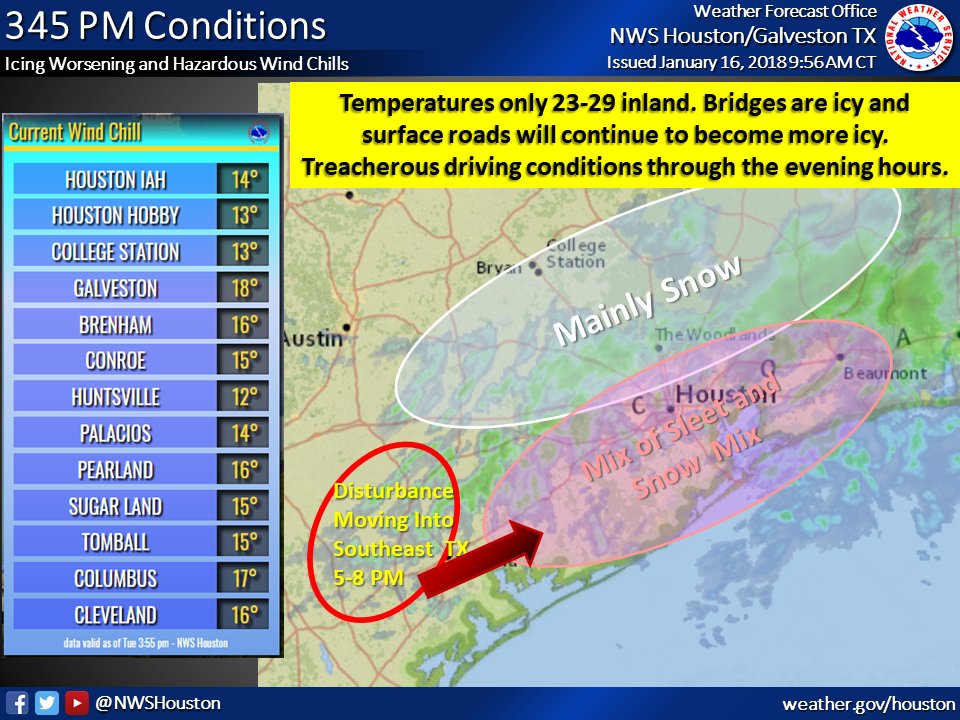 NWS Houston on Twitter "Sleet and snow continues across mainly south