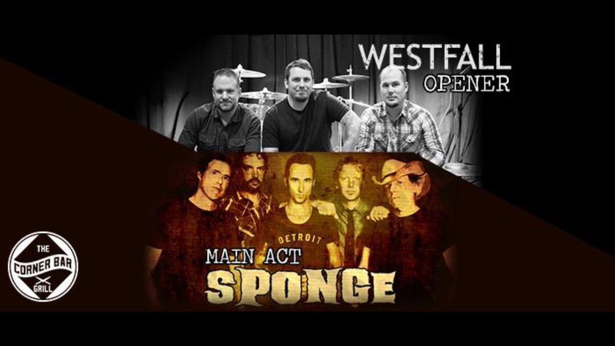 Jarrod Montague (@jarrodmontague) on Twitter photo Saturday my band #WestFall opens an acoustic set from #Sponge <a href="/CBGFenton/">Corner Bar & Grill</a> @ 9 pm! Gonna be an awesome night! Get there early & see you there! Saturday my band #WestFall opens an acoustic set from #Sponge <a href="/CBGFenton/">Corner Bar & Grill</a> @ 9 pm! Gonna be an awesome night! Get there early & see you there!