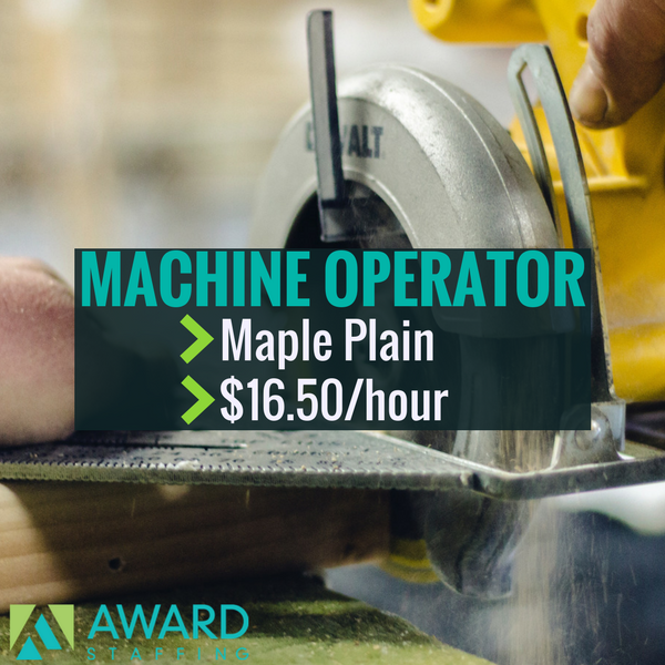 AwardStaffing's tweet photo. We are hiring for a Machine Operator in Maple Plain! Want details and the online application? Find them both here: https://t.co/iLmNFrfQ31 #MNjobs #MNjob #jobsearch #jobhunt #jobopening #hiring #apply #machineoperator #operator #mapleplain #MNjobsearch #MNjobhunt #staffing https://t.co/zjQSyuv7G2