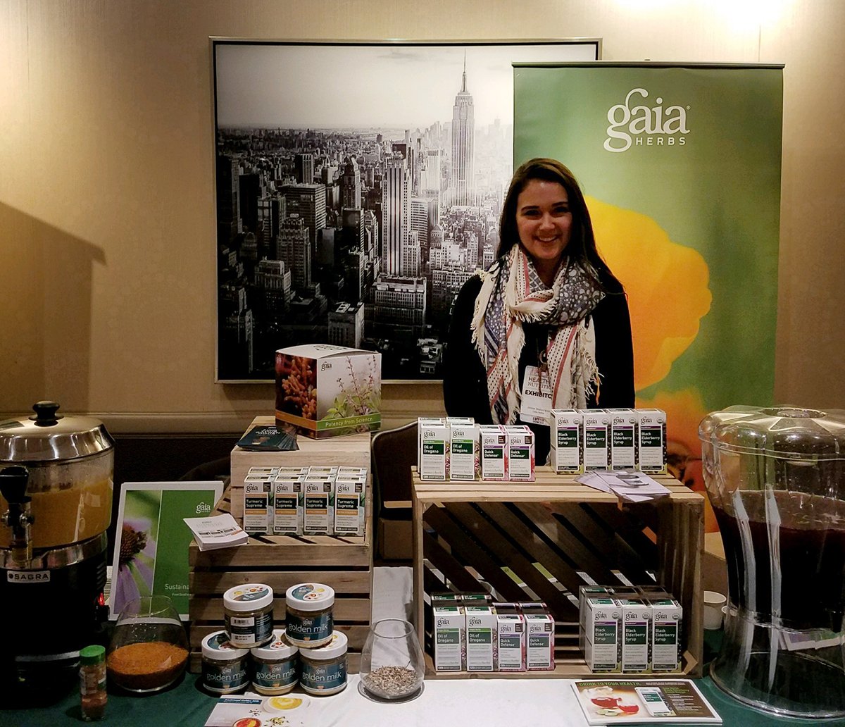 GaiaHerbs's tweet photo. We're all set for @EditorShowcase in NYC. Stop by our booth & meet Jesse — Gaia's Events & Outreach Coordinator! Ask her why Gaia's known for Purity, Potency, and Integrity and sample Golden Milk or Black Elderberry Syrup. 😋 #dontbeshy #editorshowcase https://t.co/4cczCBsMNI