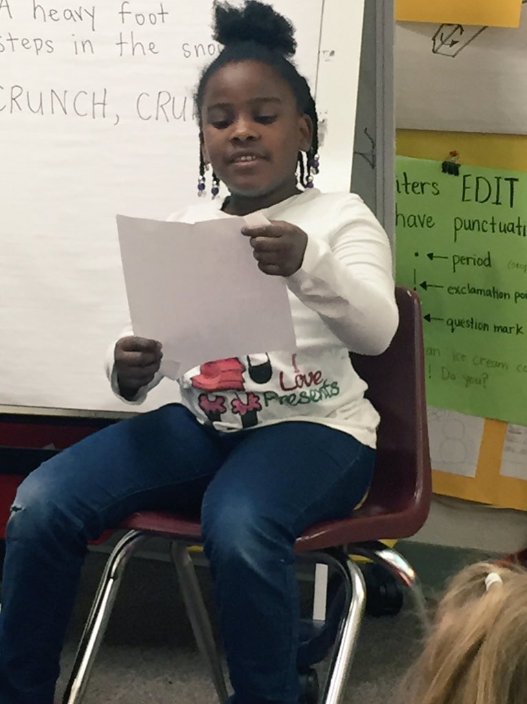 MrsMorrisFHES's tweet photo. So many brave poets sharing their poetry with the class! #firstgradepoets #FHESfoxes @FortHuntES https://t.co/VXBl8NWFka