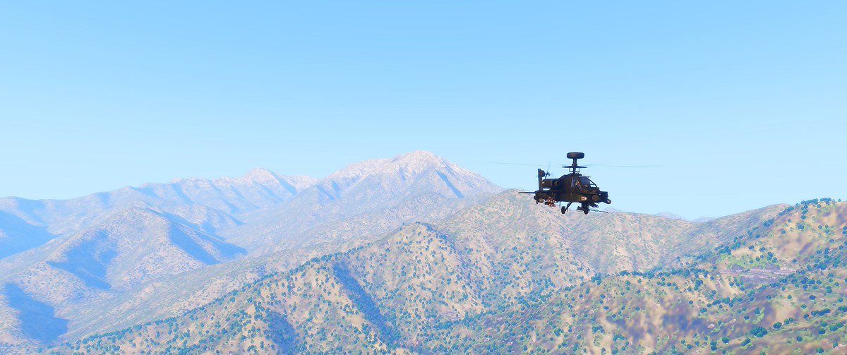 UKSFMilsim's tweet photo. A JSFAW Merlin HC-3 on it's way to drop off 1 PARA soldiers under escort of an Apache AH1 in the Clafghan Province. @Arma3official #arma3 #MilSim #1para #jsfaw https://t.co/iffR0WepFA