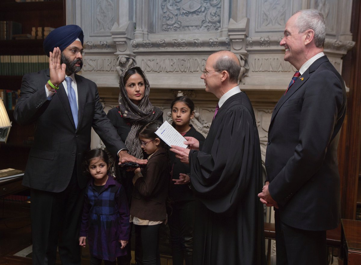 Proud to attend the swearing in today of our new Attorney General, Gurbir Grewal! #NewDayNJ