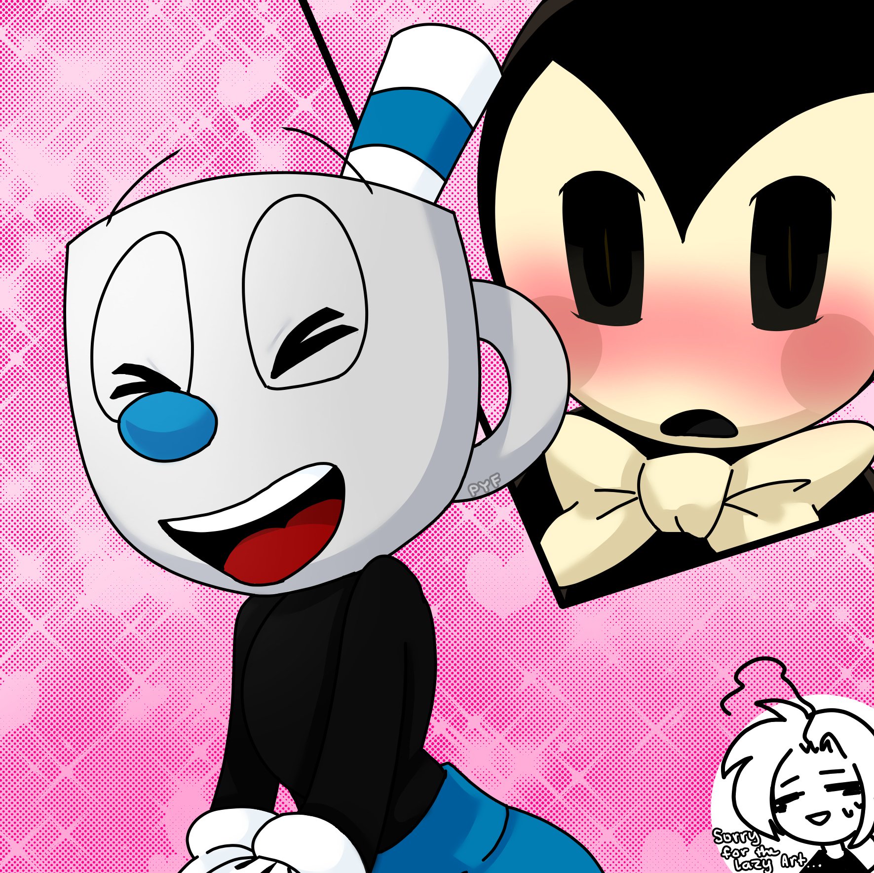cuphead and mugman pranked by bendy by pokemonlpsfan 