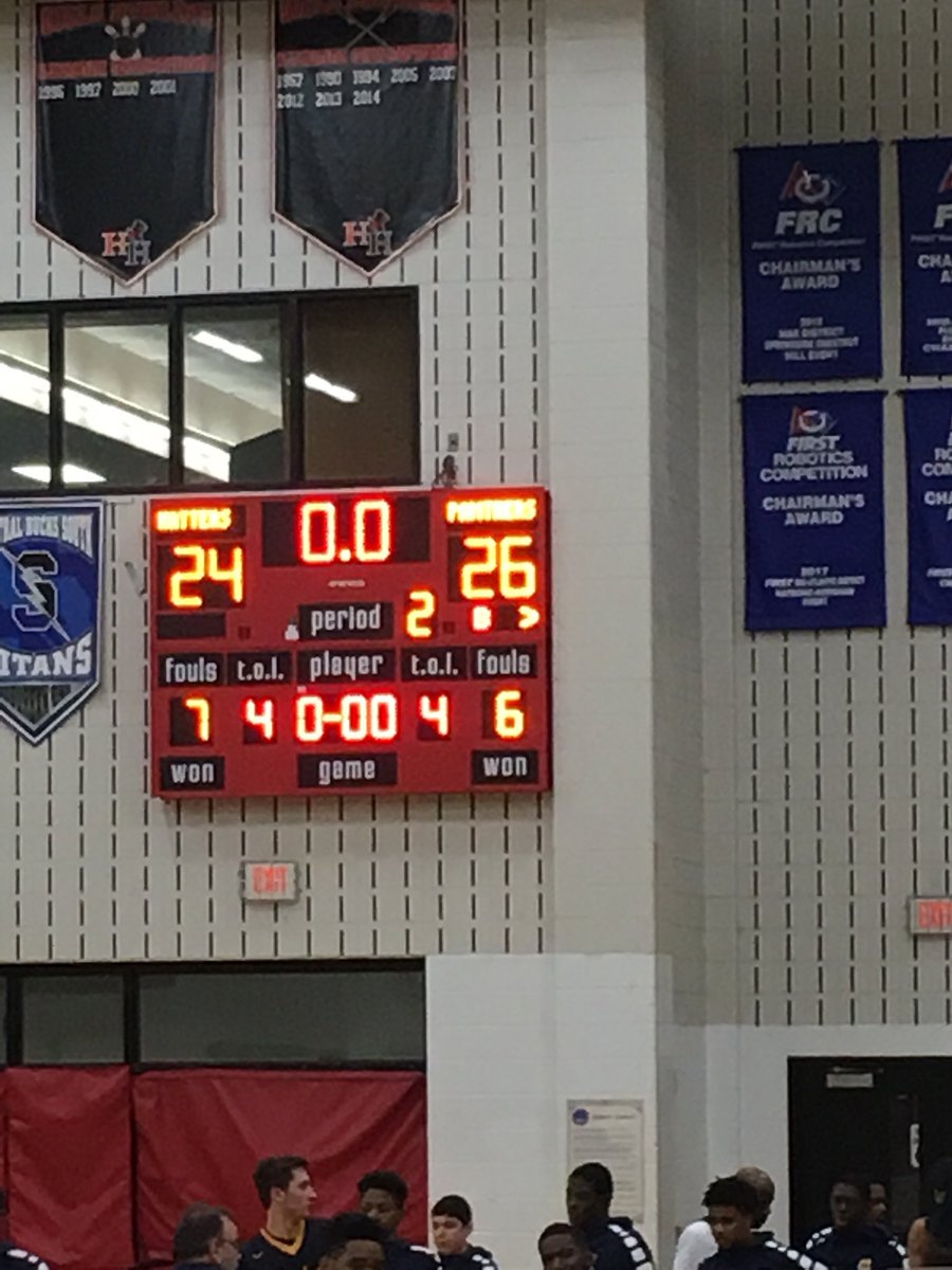 HHCheerleading's tweet photo. Hatters boys down 26-24 at the half! https://t.co/jNIUTdgUeg