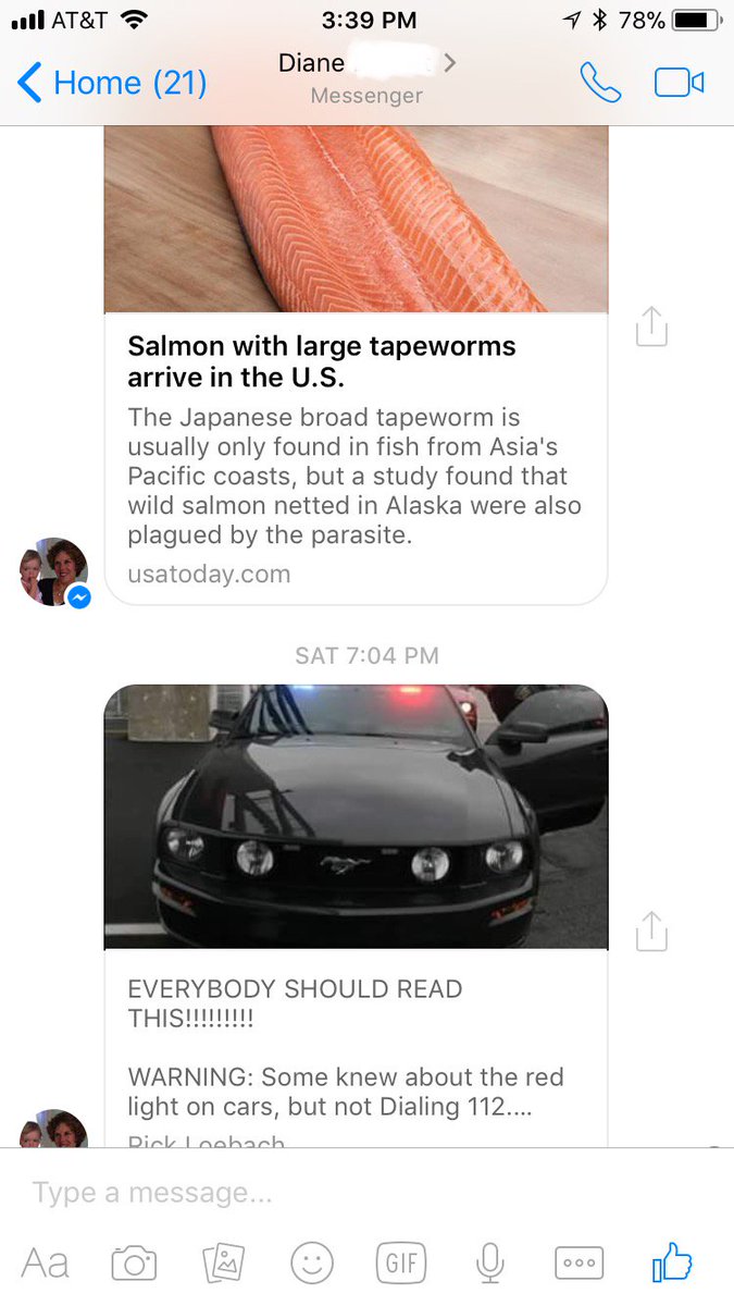 kellylandry's tweet photo. My mom signed up for Facebook because texting and emailing alone was not sufficient enough to remind me of imminent death #DontEatSalmon #DontPullOver #BasicallyDontDoAnythingOrYouWillDie #LoveMom #Messenger https://t.co/8qXOyepZla