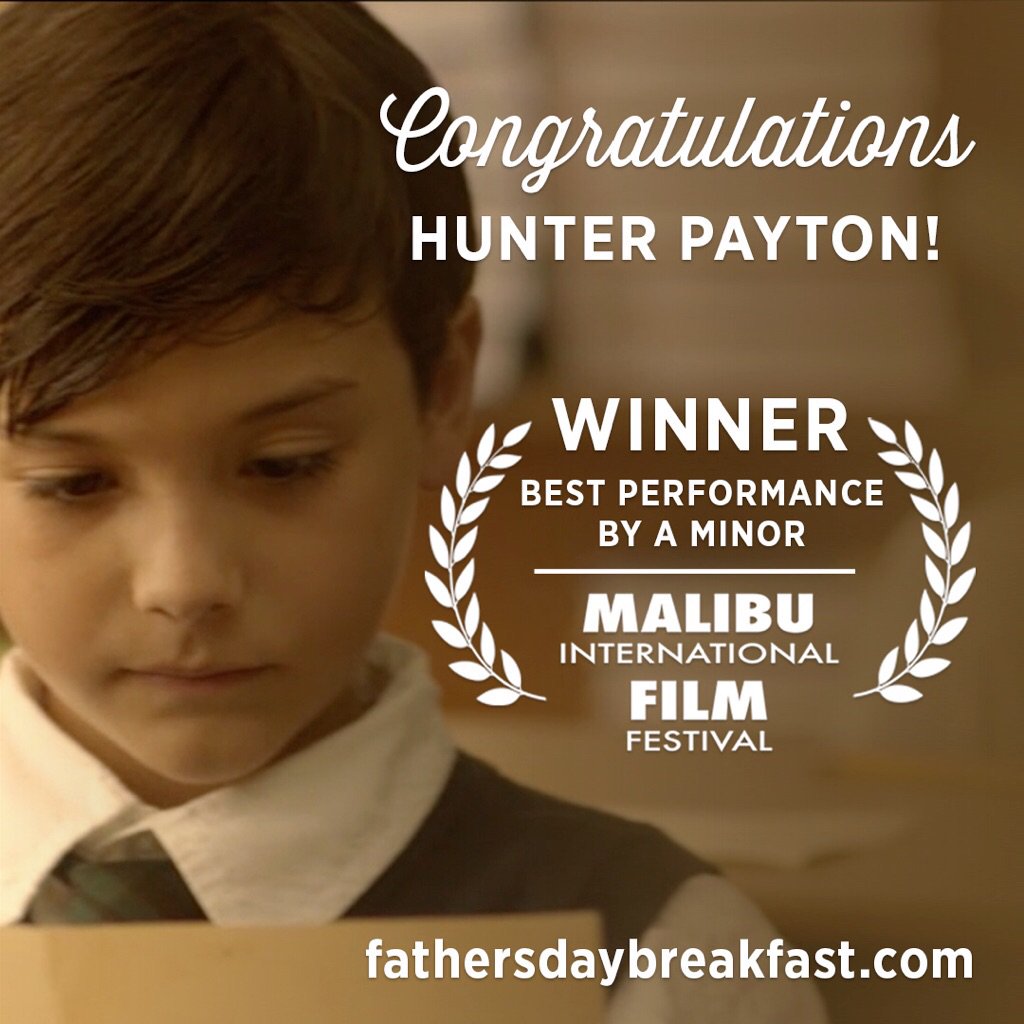 Excited 2 share🎬"Best Performance by a Minor in a Lead Role" #MalibuInternationalFilmFestival for my role as Michael in #FathersDayBreakfast