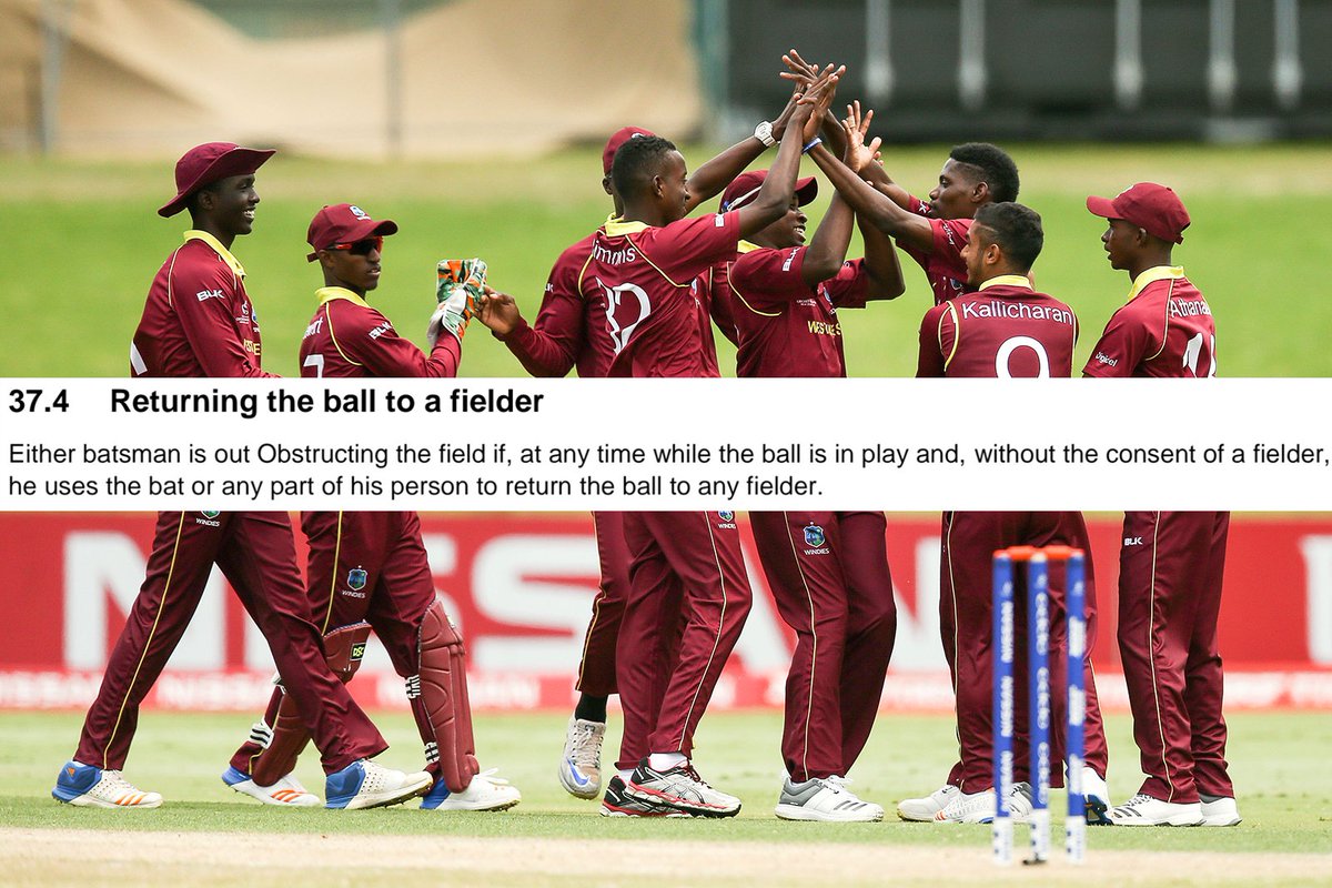 MUST WATCH 👀

One of the most bizarre dismissals you will ever see as Pillay is given out for obstruction.

▶️ bit.ly/PillayObstruct…
#U19CWC #WIvSA