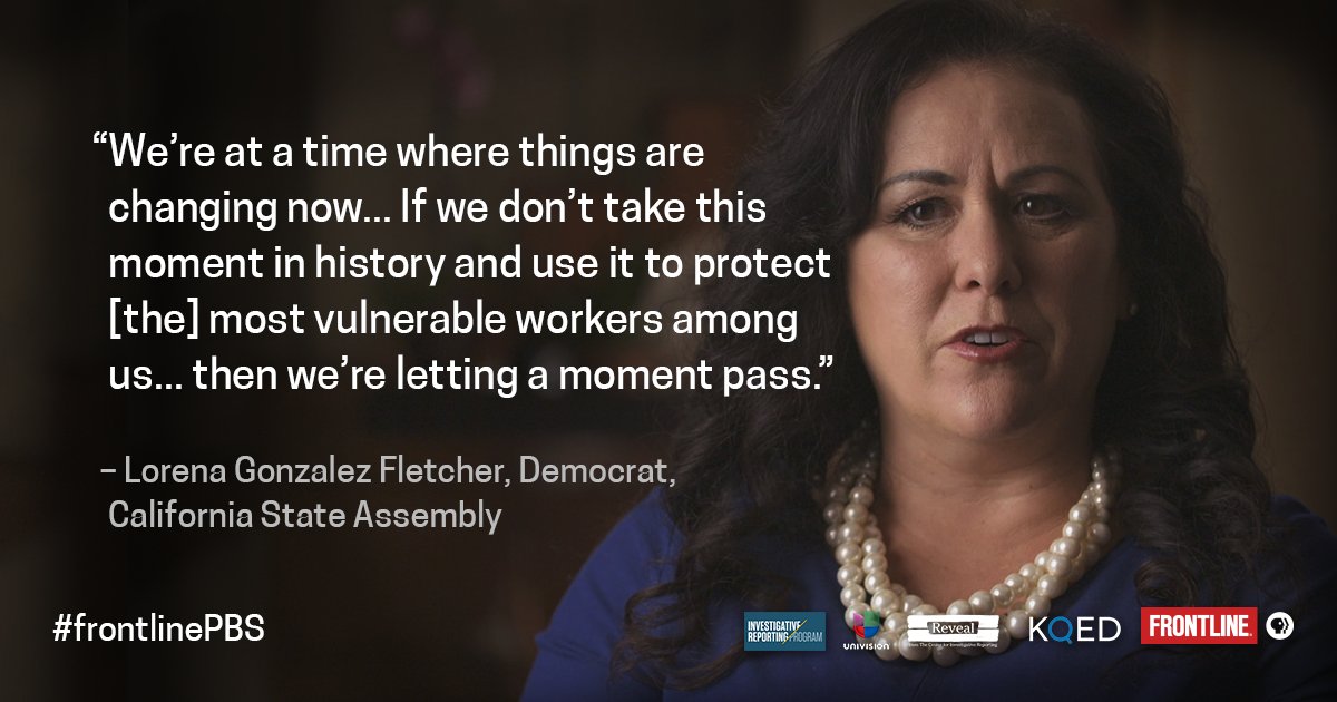 frontlinepbs's tweet photo. .@LorenaSGonzalez hopes the current national conversation about sexual abuse will spur change for the nation’s most vulnerable workers. #frontlinePBS https://t.co/lIiv40qUCO