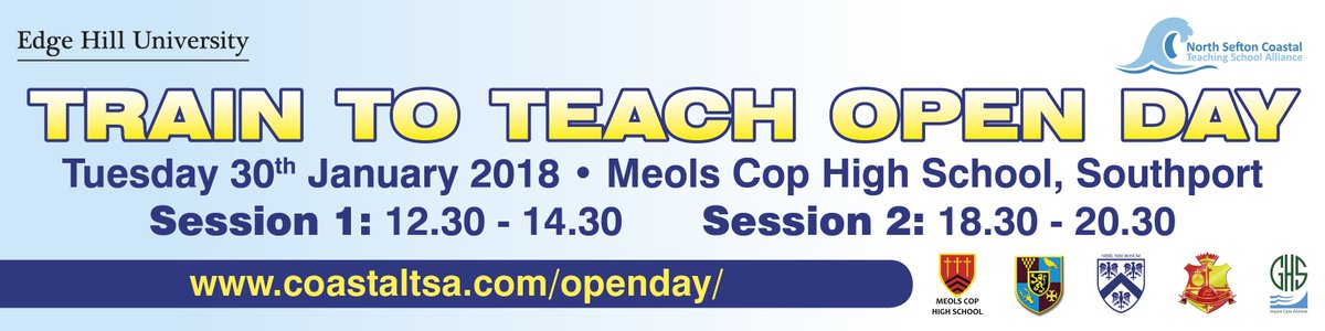 CoastalITT's tweet photo. Train to Teach Open Day - 30th January 2018 #Meolscophighschool #Rangehighschool #Christtheking #Greenbankhighschool #Birkdalehighschool https://t.co/gb5TomRrxi