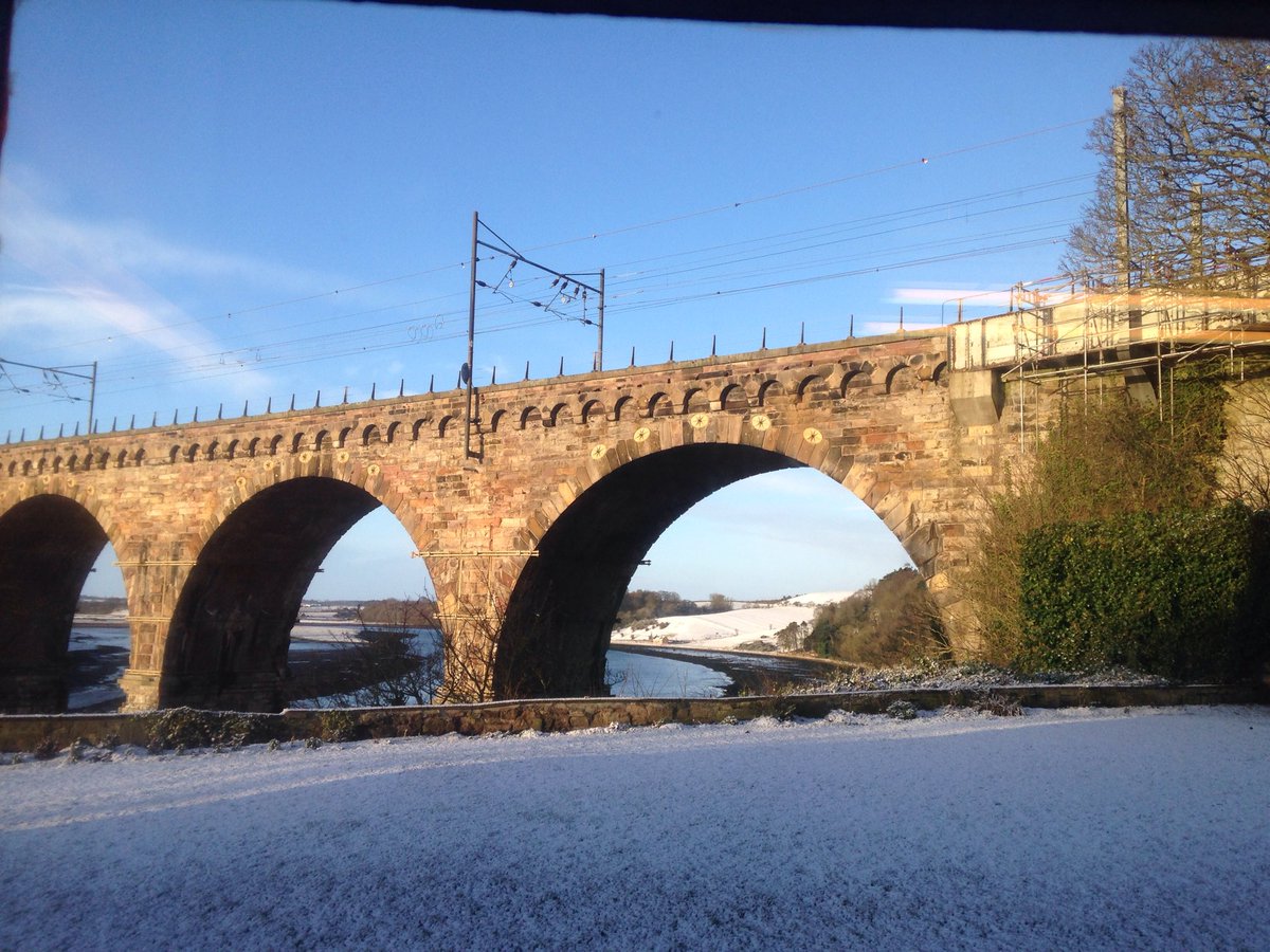 Bright sunshine over an overnight smattering of gentle snow.