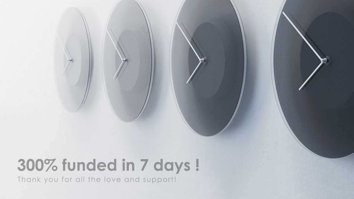 WOW! #DUSK is already 300% funded thanks to our great backers! THANK YOU so much !! 🙌
Join us NOW on <a href="/kickstarter/">Kickstarter</a> to get your own DUSK clock: kck.st/2B07eLy  🌒🌓🌔🌕🌖
#crowdfunding #innovation #interiordesign #design #minimalist #successful